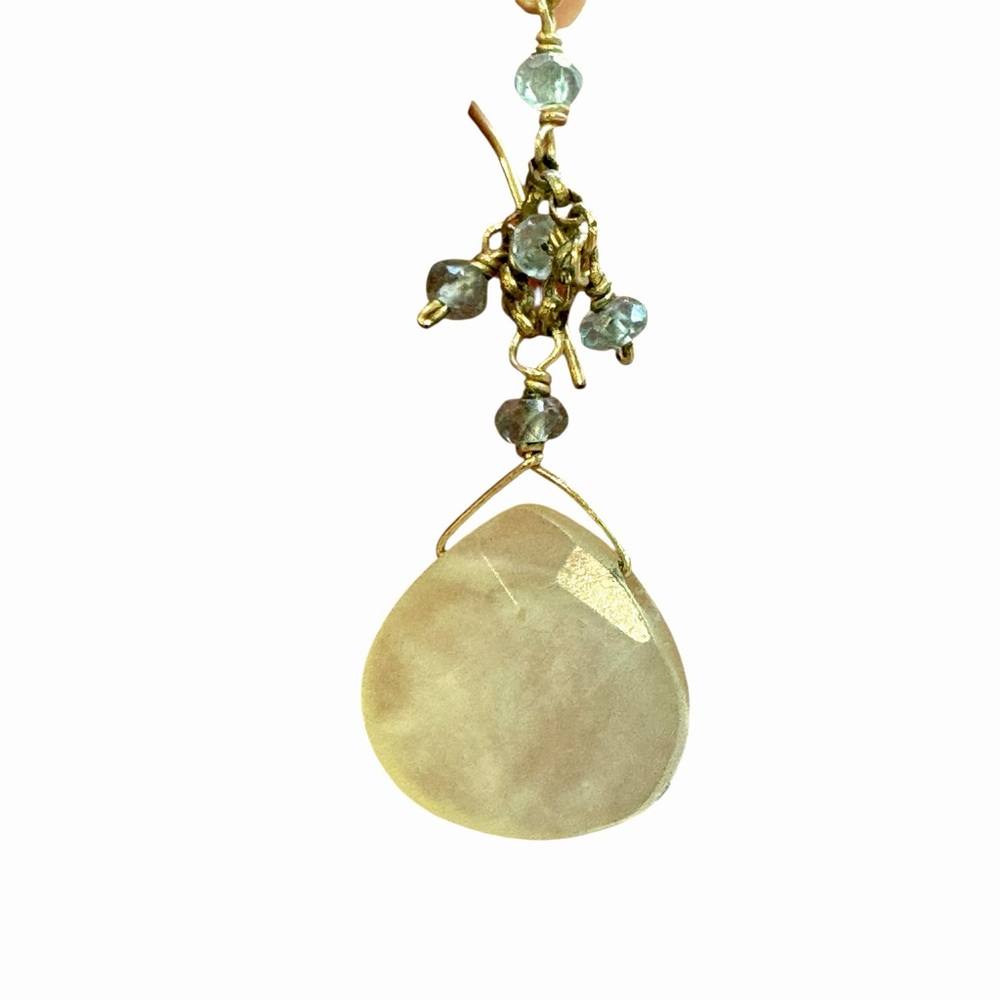 Vintage Green Jadeite and Peridot Dangle Earrings with gold hook backs. VGUC - Picture 3 of 3